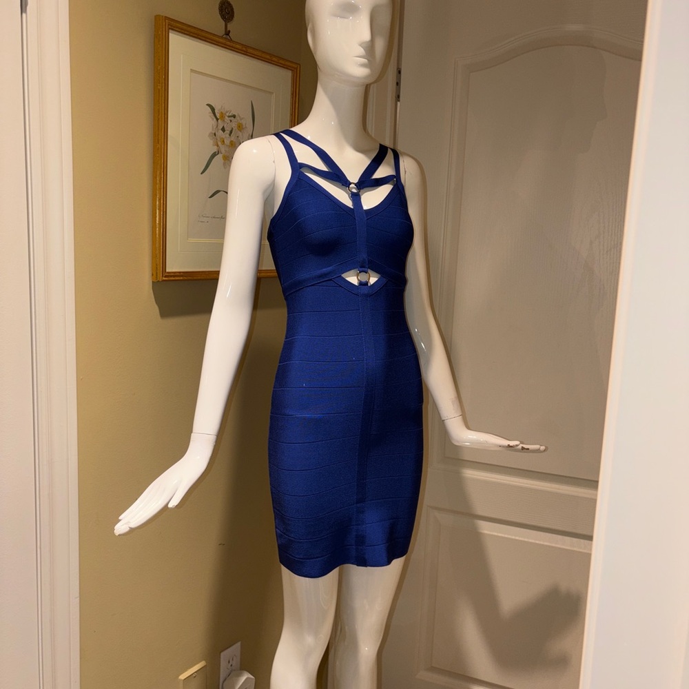 bebe Strappy Blue Mini Dress
